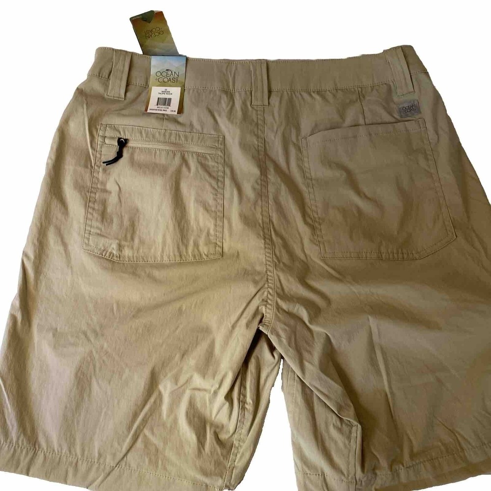 NWT Ocean Coast Men's Chino Shorts Size 32 Taupe Rock (Khaki)